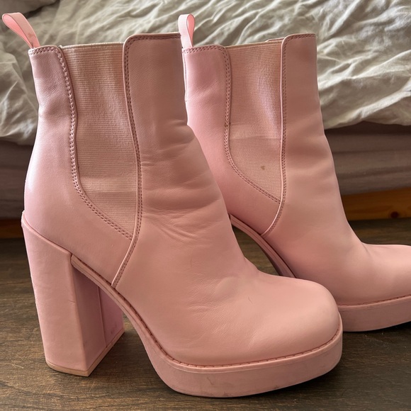 Steve Madden Pink Leather Triple platform Boots - Picture 4 of 15